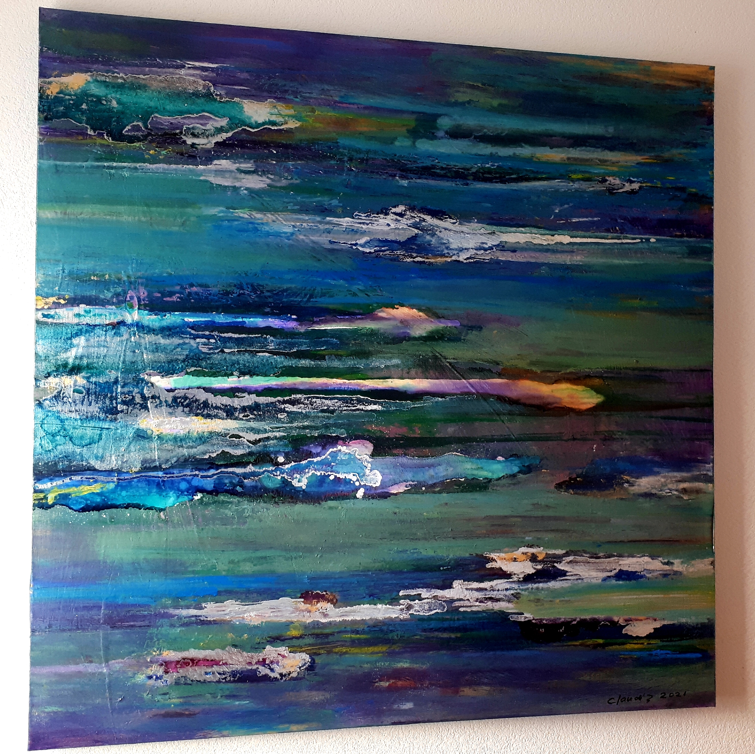 Finsternis, 100 cm x 100 cm (Breite  x Höhe) Wand Präsentation
